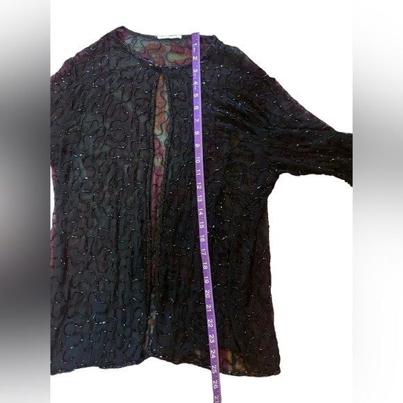 Vintage Sheer Beaded Tunic Top Blouse - Picture 15 of 15
